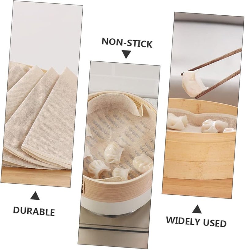 Cotton Steamer Cloths Non Stick Gauze Liners for Buns Dumplings Bread Home Cooking - Image 4
